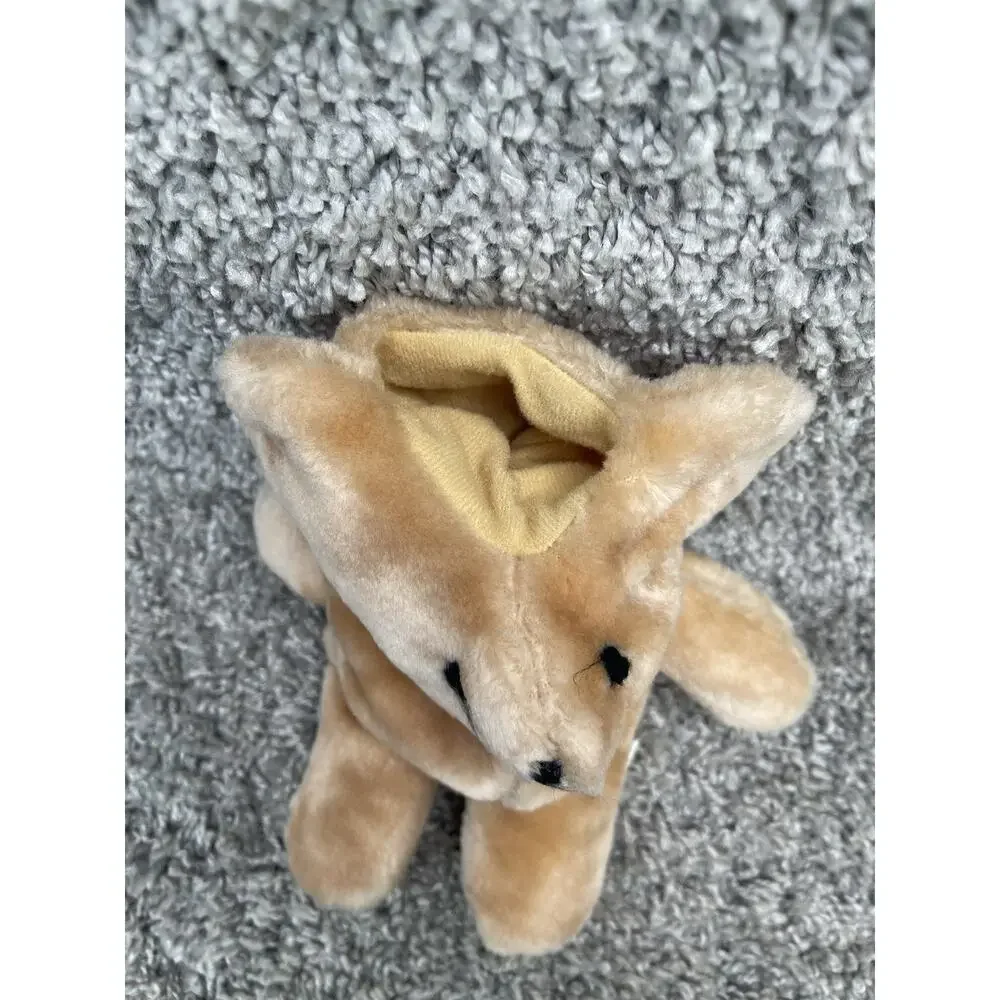 Vintage Teddy Bear Plush Baby Bottle Holder Light Brown Color Stuffed Toy